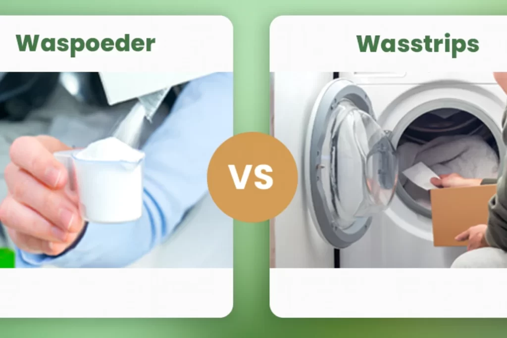 Illustratie wasverzachter versus wasstrips effect op textiel