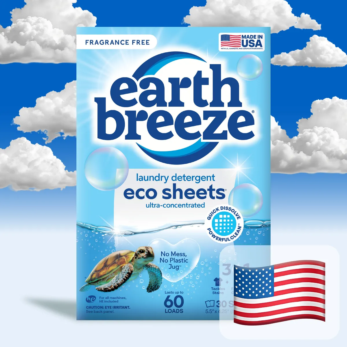Pak Earth Breeze wasmiddelvellen fragrance free
