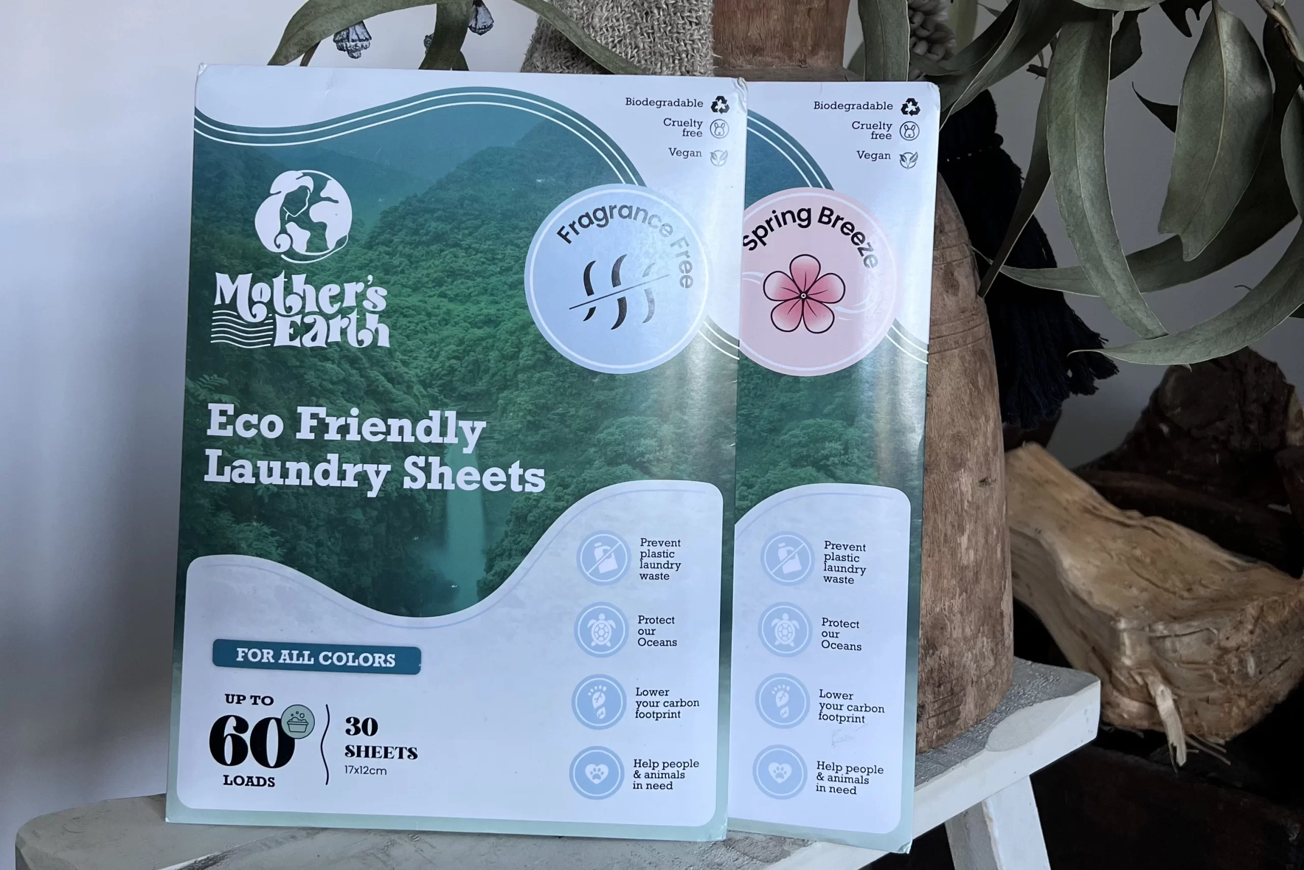 Mother's Earth wasstrips verpakking met eco-keurmerk